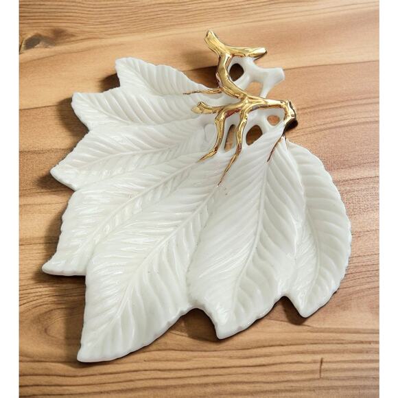 Fitz and Floyd The Botanical Collection Trellis Vases Leaf Bowl Candleholders - Picture 6 of 10